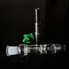 10mm 14mm Joint Micro Nector Collectors Kits Glass Straw Mini Nector Collector Kit With Titanium Nail Mini Wax Dab Rigs
