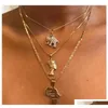 S1582 Heta modesmycken Multi-Layer Necklace Metallic Elephant Egyptian Farao Yan Heart Africa SQCPCD Queen66