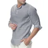 Siperlari Men S Long Rleeve koszule bawełniany bielizny swobodny oddychający wygodny w stylu mody solidny męski luźne shirty LJ200925
