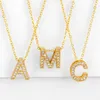 Collana con iniziale inglese in oro 18 carati, catene, ciondoli con lettere, collane da donna, gioielli di moda, volontà e regalo sabbioso