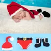 3 PCS Novos Crianças Chapéu Recém-Newborn Christmas Bebê Crochet Knitting chapéu Terno Baby Photography Props Christmas Roupas Set1