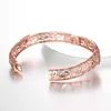 Braccialetti in filigrana retrò Donna Squisito colore oro rosa Braccialetti con zirconi cubici Motivo etnico Accessori per gioielli vuoti per donna