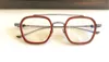 Nya Populära Retro Men Optiska Glasögon Paratestes Square Frame Metal Temples Classic och Generous Staly With Leather Box Clear Lins