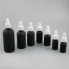 Mini Matte Black Glass Dropper Bottle Perfume E Liquid Ensteneal Aceite Botellas Botellas Frascos 5ml 10 15 20 30 50 100 ml 500pcs