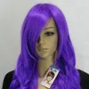 Parrucche per ragazze/donne con capelli lunghi ricci specializzati in stile europeo viola intenso