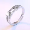 تحديث Diamond Heart Ring Women's Women Open Collable Complable Compling Rings Moder