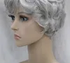 Fashion Light Gray Mixed Short Middle-aged / Older Women Ladies Wig