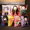 Demon Slayer Anime peluche oreiller en peluche mignon lame du diable Manga poupée coussin Kimetsu No Yaiba Tanjirou Nezuko oreiller en peluche AA220314