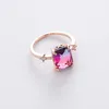 Cluster Rings 2021 Shiny Rhinestone Sweet Floral For Women Girls Bling Crystal Mosaic Jewelry Valentine's Gift 23 Colors1