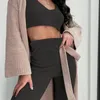 Kvinnors Tracksuits Kvinnor Plush Clothes Set 2st Tankar Crop Top Long Byxor Sexig Enkel Solid Färg Hemkläder Homewear Casual Tracksuit