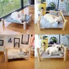 Cama de gato elevada, rede de madeira, lona, lounge para cães pequenos, gatos, durável, suprimentos para animais de estimação 11950164