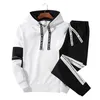Patchwork Tracksuits Men's Sets Spring Autumn Hooded Sweatshirt Suit Mens Sportswear Pullover Two Piece Set Casual Male Sets 201210