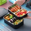 ONEUP 304 Edelstahl Lunchbox für Kind Zwei Schichten Bento Student Lebensmittelbehälter mit Geschirrbeutel Küche LJ200826