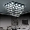 Modern Crystal Ceiling Light Raindrop Chandelier Lighting Square K9 Crystal Flush Mount Ceiling Light for DiningRoom Bedroom Livingroom