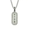 Pendant Necklaces Rome Letter Necklace Hip Hop Cuban Chain Fully Iced Out Dog Tag 28inch1