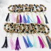 Cross-border creative multicolor handmade wooden bead bracelet Korean velvet tassel pendant keychain