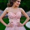 2022 Vintage Hi Lo Prom Dresses Strapless 3D Flowers Tulle Corset Bustier Dress Backless Gray Evening Gowns Formal Dresses custom made