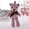 14cm Plush Toys linen Teddy Bear Soft Stuffed Animal Toys Small Pendant By Phone Bags Keychain Gifts For Wedding