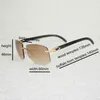 Lyxdesigner högkvalitativa solglasögon 20% rabatt på vintage naturligt trä överdimensionerade män svart vit buffel horn nyanser kantfria träglasögon för körklubb oculos gafa
