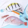 Fish Pen Bag Personality Imitation Fish-Shape Pencil Case Creative loth Pencils Bags School Student Stationery Pen-Bag SN3451