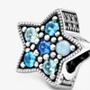 100% 925 Sterling Silver Blue Blue Star Charms Fit Oryginalny Europejski Urok Bransoletka Moda Kobiety Zaręczynowe Akcesoria Biżuteria