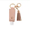 Fringed Hand Sanitizer Flaskhållare Solid Hand Tvålflaska Hållare Läder Parfymflaska Hållare Keychain Bags Partihandel BT681