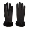 Fünf Finger Handschuhe Frauen Winter Touchscreen Faux Pelz Fäustlinge Damen Mädchen Outdoor Wärme Voll Finger Gefüttert Radfahren Fahren Handschuh1