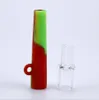 하나의 타터 토바코 미니 파이프 휴대용 유리 물 봉지 DAB 조작 실리콘 흡연 파이프 액세서리