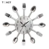 Large Wall Clock For Kitchen Knife And Fork Spoon Clocks Stainless Steel Modern Design Living Room Quartz Home Watches Y200109
