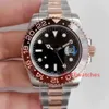 Moda masculina Red Blue Mens Relógio feminino diamante mecânico movimento automático Aço inoxidável Relógios de ouro rosa Relógios de pulso