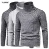 Brand New Gothic Men Turtelneck Pull à manches longues extensible Slim Basic Pull à col roulé Homme Blouse Vêtements printemps # G3