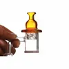 Smoking Carb Cap Glass per cupola piatta da 25 mm con foro d'aria rotante Terp Pearl Quartz Banger Nail