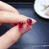 Naturligt nytt blod Ruby ädelsten Örhängen för kvinnor Real 925 Sterling Silver