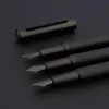 Qualité de luxe Hongdian 1850 Fountain Pen Grosted Black Forest Series Fude Black Nib Titanium Ink Pens Office School Supplies