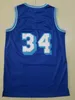 Mi08 Vintage 1996-1997 Mens # 34 Basketball Jerseys Purple Yellow 1992 Black White Blue # 32 Stitched Jersey S-XXL (tem nome)