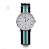 Fashion Men&Women Unisex Geneva Platinum Nylon Fabric watch Sport thin wrist Canvas Quartz Dress wrist watches for men women