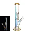 12.4 inchs tall colorful glass bongs hookahs smoking pipes bubbler dab rigs downstem perc chicha ice bong with 14mm bowl