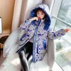 Fashion Brand Shiny Girls Light-Reflecting Jacket Winter Hoodies Letter Print Children's Clothing High Quality Outerwear 4-14Yrs 211222