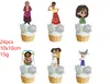 Mode-Accessoires-Geburtstags-Party liefert Ballons eingestellt Geburtstagsbanner, hängende Wirbel, Kuchen-Topper, Cupcake-Geburtstag Tischdekorationen Anime