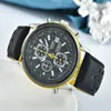 Luxe Japan Merk Quartz Horloges heren Angel World Chronograaf WristWat Business Casual Stalen lederen band horloge klok 220310