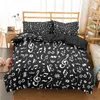 ZEIMON Bettwäsche Set 3D Music Note Gedruckt Home Textilien Gitarre Muster Duvet Cover Set Luxus King Size Bettwäsche 201021