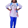 Etniska kläder 2 tvådelade set Kvinnor Outfits Afrikanska kläder 2021 Dashiki Mode Afrika Kostym Toppbyxor Fest Plus Size Kostymer For264s