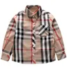 Plaid Moda Bambino Bambini Ragazzo Estate Manica corta Camicia Designer Camicia con bottoni Top Abbigliamento 28 Y241q5583356