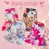 Dog Dresses for Small Dogs Dog Apparel Summer Cute Tutu Princess Skirts Girl Pets Clothes Pet Wedding Dress Cat Skirt Costume Outfits Big Flower Pattern Clothing A110