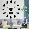 Labrador Retriever Poodle Honden Portret Labradoodle Puppy DIY Grote Wandklok Giant Frameloze Non Tikken Muur Opknoping Horloge LJ201204