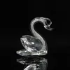 Cigno di cristallo Figurine Ornamenti di vetro Fermacarte di animali Collezione di arti di diamanti Tavolo Decorazione della casa Artigianato Regali in miniatura 2011206P