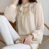 Damenblusen Hemden 2022 Mode Rüschen Vintage Damen Bürodame Freizeithemden Frauen Plus Größe Lose Chiffon Elegante Bluse Blusas 11246