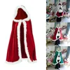 Xmas Christmas Adult Ladies Mrs Santa Claus Fancy Dress Costume Cloak Cape Cosplay Costumes