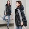 Abbigliamento donna Gilet senza maniche Allentato Autunno Inverno Cotone Vita imbottita Solido Gilet taglie forti Parka 201031