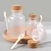 Frosted ABS Empty Bath Salts Jars with Cork and Spoon Multipurpose Mask Powder Body Butter Storage Canisters Pots Tins Bottles Container